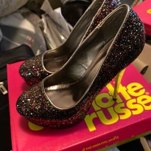 Charlotte Russe confetti glitter heels